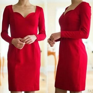 L’Wren Scott Banana Republic Red Sweetheart Dress